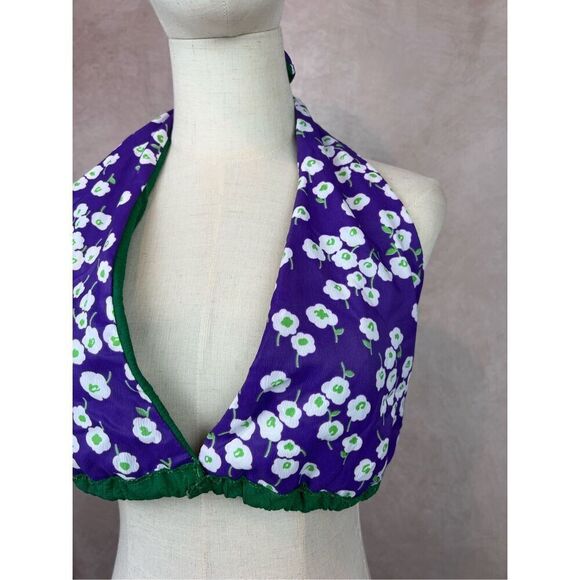 Vintage Volup Bikini Halter Top 1970s Mod MCM Plus Size - Picture 5 of 10